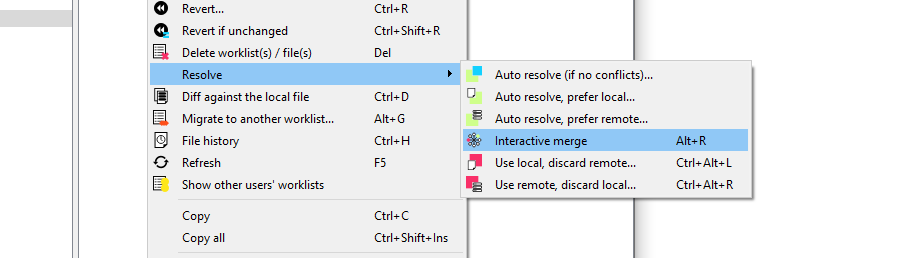 The different resolve options